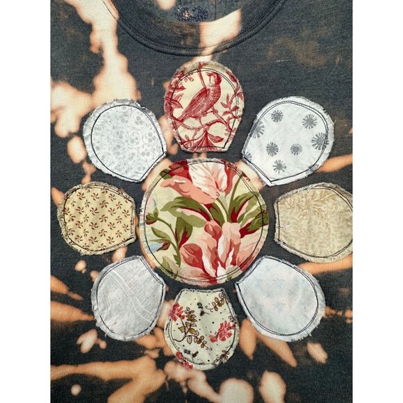 The Scrappy Camper Womens Sweatshirt Sz M Upcycled TieDye Boho Floral Festival - Picture 3 of 13